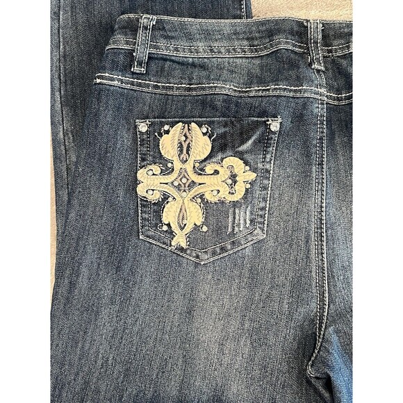 Earl Jeans Women 10 Blue Straight Leg Embellishment Bling Western Horse Cowboy - Picture 10 of 10